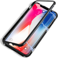 Magnetic Adsorption Metal Phone Case For iPhone Xs MAX XR Luxury Cover Magnet Tempered Glass Cases For iPhone Cases