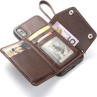 For iPhone X Xs Max Xr Wallet Case Shockproof Leather Cover Protective Card Cover with Pockets ID Card Slot Holder