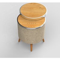 Outdoor TWS Connect Bluetooth Speaker Table Round 360 Degree Rotation Table Bluetooth Speaker With Wireless Charging for Phone