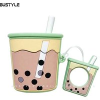 Bubble Tea Soft TPU Shockproof Headphone Carry Case Cover Earphone Accessories For Apple For Airpods Cases