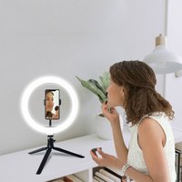 Desktop Dimmable LED Ring Light With Tripod Stand For Makeup Live Broadcast