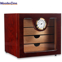 Cigar Humidor High Glossy Piano Wooden Cuban Cigar Cabinet Humidor Storage Box With 4 Drawers Hygrometer Humidifier