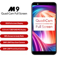 LEAGOO M9 3G Smartphone 5.5" 18:9 Full Screen Four-Cams Android 7.0 MT6580A Quad Core 2GB+16GB 2850mAh Fingerprint Mobile Phone