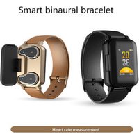 Dual earphone storage charging bracelet two in one style smart watch