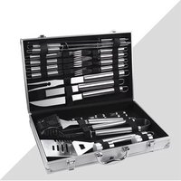 26 Piece Stainless Steel BBQ Grill Set Aluminium Box
