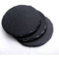 Round Shape Black Slate Coasters