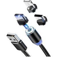 LED android type-c Micro USB Magnet Charger Charging 3 in 1 data usb cable