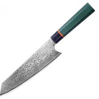 Homesen 8 inch forged professional japanese damascus steel kitchen chef knife with G10 octagon handle