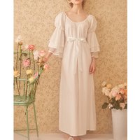 100% Cotton Long Sleeve Plain Nightgown