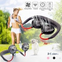 Headphone Design Wearable Portable Mini USB Fan Lazy Neck Hanging Mini Fan with USB Rechargeable