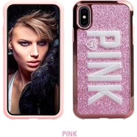 for iPhone XR XS embroid phone cases bling bling glitter,love pink embroidery phone case for iPXS