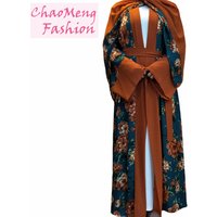 Floral Open Kimono Abaya Modest Style