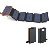 100% Full Charging by Sunlight Foldable Waterproof Solar Power Bank 20000mah Portable Solar Cell Phone Charger with LED Light