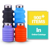 Wholesale Private Label BPA Free Expandable Collapsible Folding Water Bottle Travel Sports Drink Silicone Foldable Water Bottle