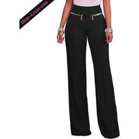 Women's High Waist Wide Leg Palazzo Trousers