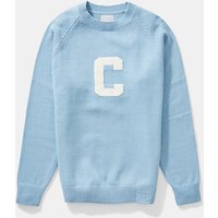 Ribbed Crew Neck Cotton Knitted Sweater