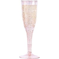 4.5oz Plastic Disposable Wholesale Wedding Bulk Rose Gold Champagne Flutes
