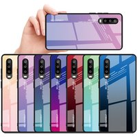 Best-seller Color Grad Tempered Glass P20 P30 Back Cover , Cell Phone Case For Huawei Y5 Y6 Y7 Y9 Pro 2019