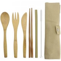 Organic Portable Bamboo Travel Cutlery Set