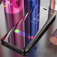 KISSCASE Mirror Case for Samsung Galaxy S10 lite S8 S9 Plus Note 9 8 Flip Phone Case for Samsung A8 A7 A6 2019 Holder Stand Case