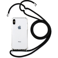 Transparent Soft TPU Cell Phone Case With Lanyard Necklace Shoulder Neck Strap Rope Cord for iphone 6 7 8 plus x xs xr xs max