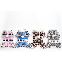 Winter Warm Deer Patterns Four Legs Dog Clothes Coral Fleece Pet Jumpsuit Clothing