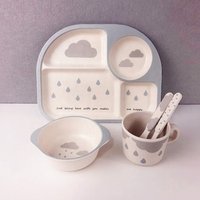 China 100%biodegradable and ECO friendly feature 5 pieces bamboo fiber children tableware Dinnerware