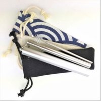Reusable metal drinking flexible telescopic stainless steel straw