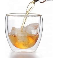 Factory Supplied FDA Listed 250ML Hand-Blown High Borosilicate Double Wall Tumbler Glass Cup Mug for Drinking Tea, Latte