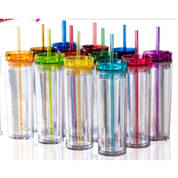 Insulated Acrylic Skinny Tumbler Straw