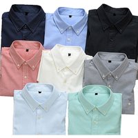 Slim Fit CVC Long Sleeve Plain Oxford Dress Shirt