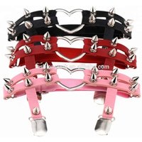 PU Leather Spiked Heart Garter Thigh Ring