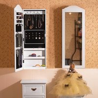 Wall Mounted Over Door Hanging Mirror Jewellery Organiser