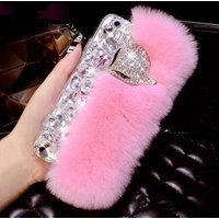 Jary China Factory wholesale Luxury Diamond Bling Fox Rabbit Fur Soft TPU Phone case For iPhone XSmax