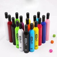 Promotion Gifts Customized Logo Manual Open UV Protection Adorable 3 Folding Wine Bottle Umbrella