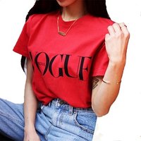 Loose Sleeve Letter Printed Summer T Shirt