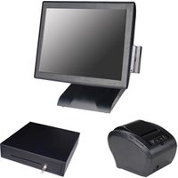 Touch Terminal Pos Solutions /all in one touch panel computer with customer display printer for register