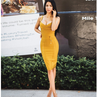 Ocstrade Rayon Sleeveless Deep V Neck Bodycon Dress