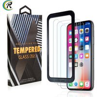 With applicator tray 3 Pack Mobile Tempered Glass For iPhone XS Max XR Tough Protection Screen Protector for iPhone X