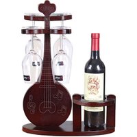 Mini Guitar Shaped Wooden Wine Rack