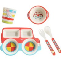 Bamboo fiber children's tableware cartoon car compartment plate baby shatter-resistant bowl children's gift tableware custom