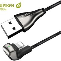 WSKEN 2M Cable for iPhone U Shape Diamond Fast Charging Data Cable for iPhone X XS MAX 8 7 6 6S 5 USB Charger Wire Cord