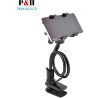 Multifunctional long arm black plastic desk table bed car gooseneck tablet flexible mobile phone holder
