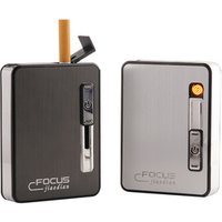 Portable USB Charging Metal Cigarette Box Arc Lighter