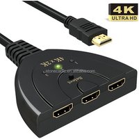 HDMI Switch 3 Port 4K HDMI Switch 3x1 Switch Splitter with Pigtail Cable Supports Full HD 4K 1080P 3D Player