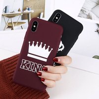 King Queen Crown Phone Case For iphone XR XS Max X 8 7 6 Plus Case Fashion Stylish Soft TPU Cover For ip 5 SE