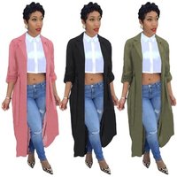 B31747A 2019 Fashion women long coat latest european ladies chiffon long coat