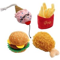 Cute Fast Food Chicken Ice Squeaky Pet Plush Dog Toy