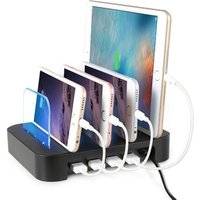 Hot selling Amazon 4 port usb fast charger Station saving convenient mobile phone charging dock
