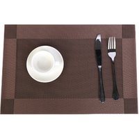 RD002 Kitchen Restaurant Coffee Shop Eco Friendly Heat Resistant Custom Printed Gold Black PVC Woven Vinyl Placemat Table Mat